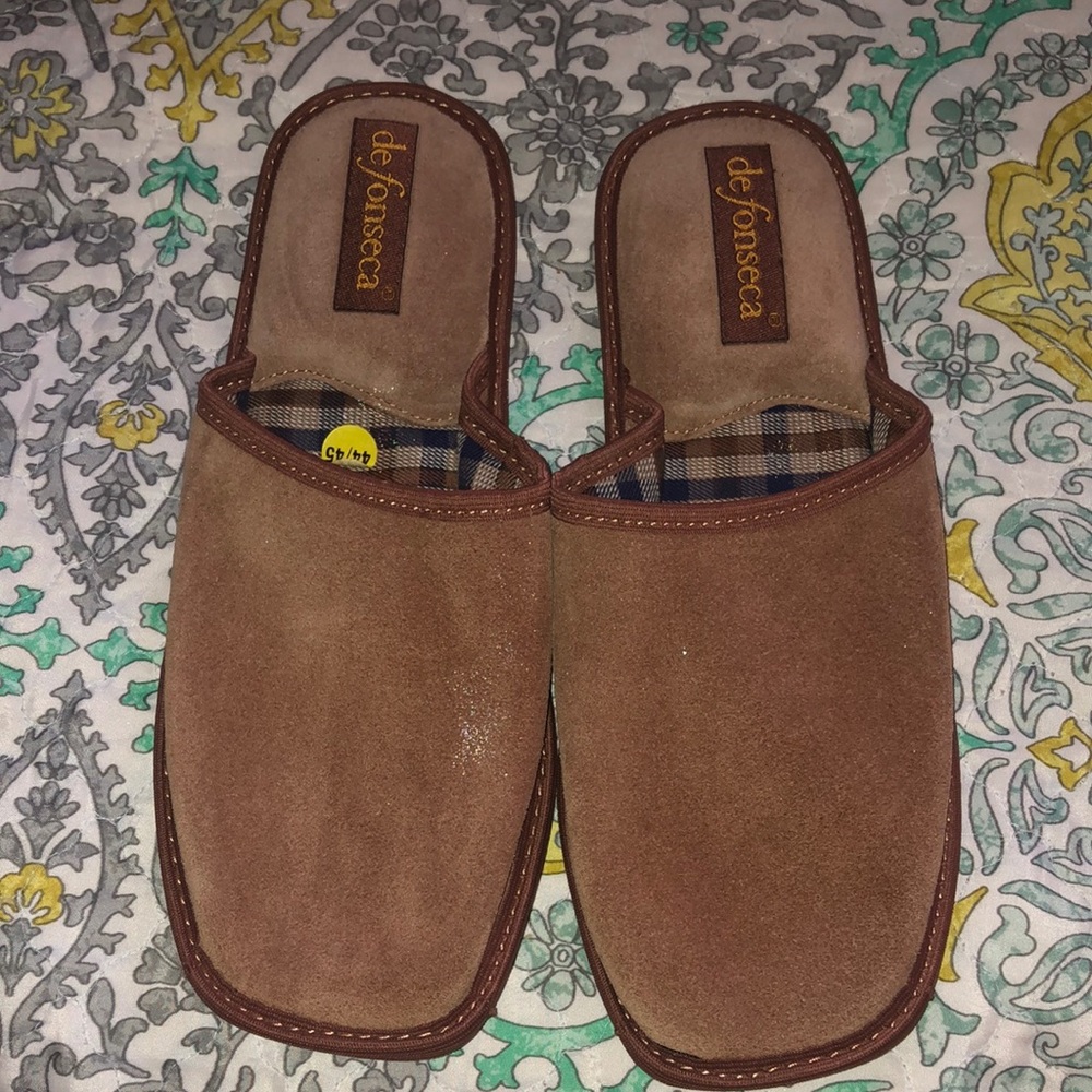Slippers - Brown Italian made de fonseca size 44/45 Unisex